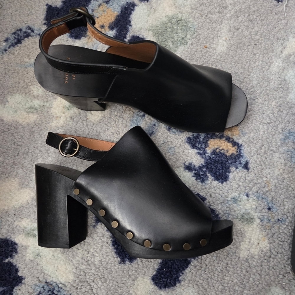 Sezane Dakota High Clogs in Smooth Black Heritage size 41 - Picture 5 of 11